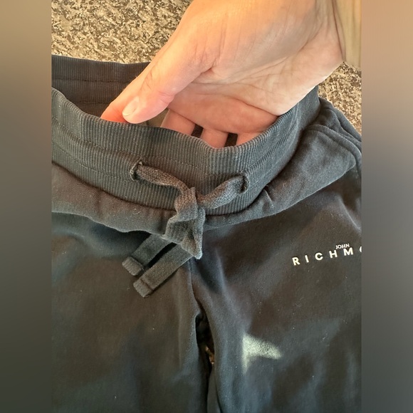 John Richmond Junior logo-print cotton track pants black size 10T made in Italy - Picture 13 of 14